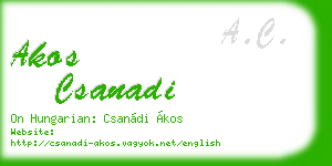 akos csanadi business card